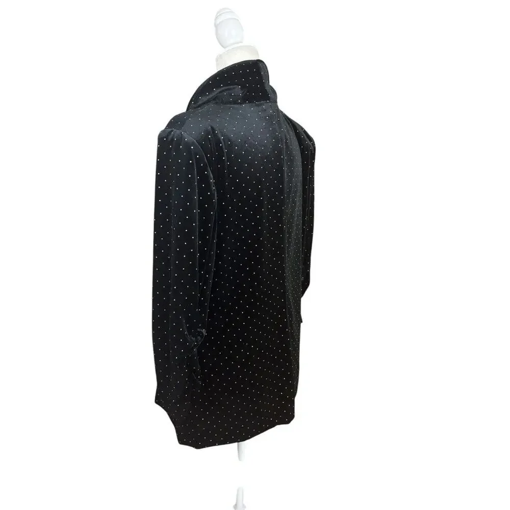 Meg & Margot Jacket Womens Size L‎ Black Velvet Gold Elegant Sophisticated New